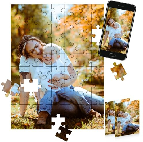 Personalisiertes Puzzle mit eigenem Bild,Puzzle personalisiert Foto 70 Teile,Personalisierte Geschenke,Individuelles Puzzle selbst gestalten,Gestalte Dein Fotopuzzle für Geburtstage,Vatertag