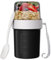 Wwtop Müslibecher to Go mit Löffel, 560ml+310ml Auslaufsichere Joghurtbecher to Go, 2 in1 Müsli to Go Becher, Praktischer Müslidose Müslibox für Kinder Erwachsene Unterwegs (Schwarz)