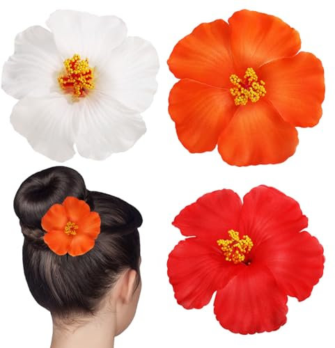 Healeved 3 Fiori Forcine Per Chignon Molletta Fiore Hawaii Forcine Per Chignon Forcine Hair Clip Colorate Fermagli Per Con Mollette Fiori Per Fiori Per Con Fermagli Per Fiori Sposa Ragazze Festa