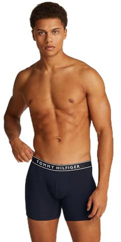 Tommy Hilfiger Herren 3er Pack Boxershorts Briefs mit Logobund, Blau (Des Sky/Des Sky/Des Sky), M