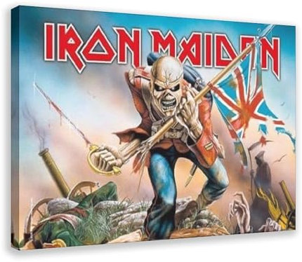 acalur Iron Maiden Trooper Large Fabric Canvas Poster Wall Art Decor Print Picture Paintings for Living Room Bedroom Decoration 08x12inch(20x30cm)