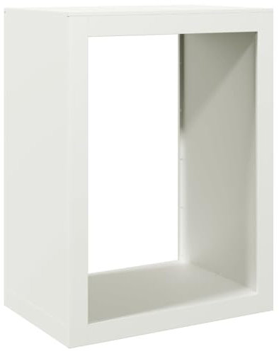 vidaXL Leñero de Acero Blanco 60x40x80 cm, Soporte para leña, Almacenamiento de Troncos, Estante para leñas, Soportes para leña