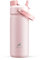 POWCAN 532ml/18oz Insulated Water Bottle with 2-in-1 Straw and Spout Lid, Keep Cold 24H, Leak-Proof, Fits in Car Cup Holder, Stainless Steel Water Bottle for Sports, Travel and School (Cotton Candy)