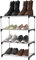TIDEVAN Schuhregal Mit 4 Ebenen Stapelbar Klein für 8 Paare Schuhe - Stabiles und Langlebiges Metall Schuh Regal für Flur, Wohnzimmer, Eingangsbereich