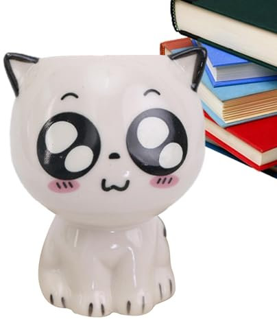 Macetero para suculentas de Gatos – Lindo macetero de cerámica para Gatos, Maceta pequeña | maceteros Decorativos de Porcelana con Motivo de Gato, macetero Interior Decorativo para Cactus, Su