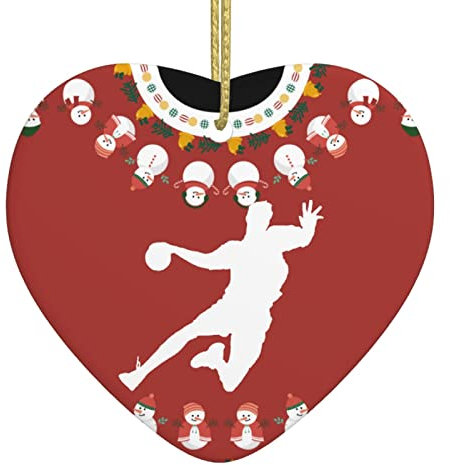 Handball-Zeichen Weihnachtsschmuck Weihnachtsdeko Mit Schnur Weihnachtsbaumschmuck Keramik Geschenkanhänger