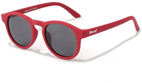 Maesy Kinder Sonnenbrille für 6-12 Jahre - UV400 Polarisierter Schutz - Flexibler und Biegsamer Rahmen - Sichere und Bequeme Sonnenbrille Kinder - Rot - Novi