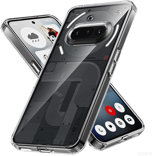 ESTH® Coque pour Nothing Phone (3a), Housse Antichoc Ultra Mince, Coque Arrière Transparente pour PC, Étui avec Bord en TPU Souple, Transparent