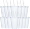 Yisituo Lot de 15 gobelets réutilisables en plastique de 480 ml avec couvercle et paille pour boissons froides, café glacé, voyage et smoothies (blanc)