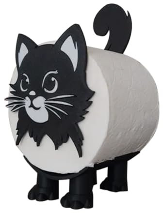 Cat Toilet Paper Holder, 3D Printed Cute Cat Toilets Roll Holder, Bathroom Self-standing Tissue Rack, Aesthetic Accessory For Bathroom, Restroom, And Under Cabinet