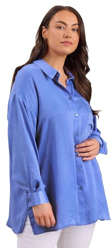 EVANS Curve Metallic Button Through Shirt - Women's - Plus Size Curve