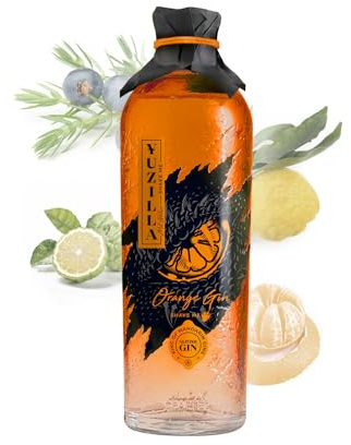 Yuzilla Orange Gin Mandarinen Geschmack, Glitzer-Edition, Premium-Spirituose mit Mandarinen - Geschmack