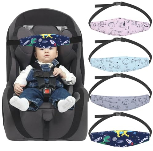 YUPZAR 4 Stück Kopfhalterung Kindersitz Auto Kopfband Kopfhalterung Verstellbar Baby-Kopfstütze Kindersitz Kopfstütze Auto Kinder Reine Baumwolle Sichere für Kindersitze Autositze