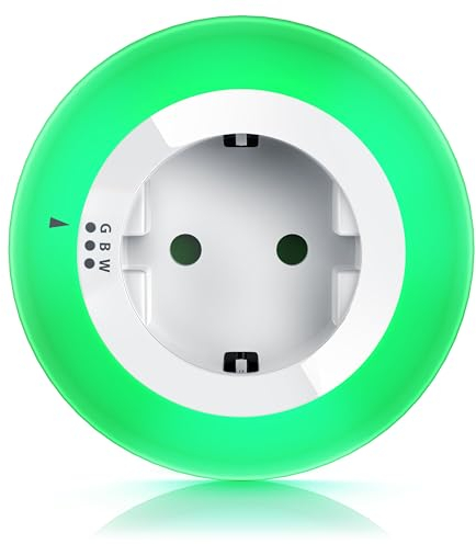 CSL - LED Nachtlicht Steckdose - Orientierungslicht Nachtlampe - integrierter Helligkeitssensor und Dämmerungssensor - drei Lichtfarben Weiß Grün Blau - auch für Babys und Kinder