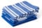 Encasa XO Küchenhandtücher und Waschlappen aus Baumwolle | Blau | Waffel- und Flachgewebe-Geschirrtuch | Geschirrtuch-Set | 70x45 cm | Wiederverwendbar und schnell trocknend 5er-Satz