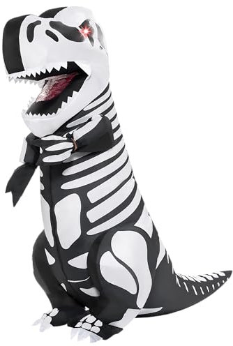Spooktacular Creations Inflatable Halloween Costume Skeleton Dinosaur Full Body T-Rex Inflatable Costume - Adult Unisex One Size