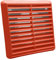 Kair Terracotta Louvred Wall Vent Grille 155mm External Dimension with Flyscreen and Round 125mm - 5 inch Rear Spigot