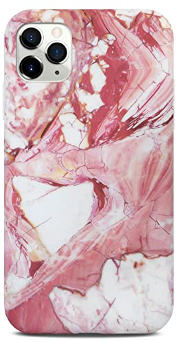 ONEFLOW Sense Case kompatibel mit Apple iPhone 11 Pro Hülle in Marmor Optik, Schutz für Kamera und Bildschirm, Glitzer Handyhülle aus Silikon - matt Rosa (Pleasure)