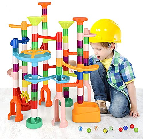 135PCS Marble Run Building Construction Set - STEM Learning Track Toy for Kids Age 3-12, Educational Race Track, Easy Assembly - Gifts for Boys Girls