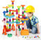 Marble Run,135PCS Building Construction STEM Toy Set for Kids Age 3-12Year,Solid Marble Race Track,Easy to Assemble Learning Educational Marble Rush,Gifts for Boys Girls