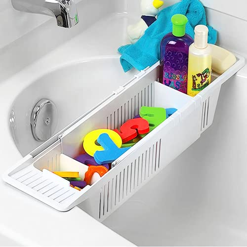 SA PRODUCTS Toy Organizer and Storage – Ultimate Bathroom Storage – Heavy Duty Bathtub Tray – Extra Grip Handles