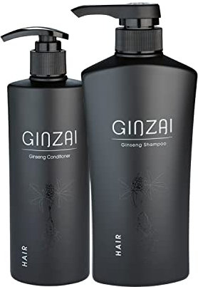 GINZAI – Haar Shampoo 500ml & Conditioner 300ml im Set – koreanische Kosmetik zur Stärkung der Haarwurzeln – Feuchtigkeitspflege & Haarspülung für glänzendes Haar- Haarkur- Pflegeprodukt