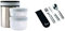 LAKEN Termo Para Comida de Acero Inoxidable 1L y Funda Textil Gris Incluye 2 Contenedores Interiores + 1410FN, Set de Cubiertos de Acero Inoxidable con Funda de Neopreno