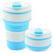 SWINILAYA Reisebecher Faltbar - 350 Ml Bpa-Frei, Faltbarer Silikonbecher Mit Deckel,faltbare Becher Für Unterwegs (Blue)