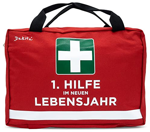 Erste Hilfe Tasche zum Geburtstag – Lustiges Geschenk für Männer & Frauen - Als Verpackung für persönliche Kleinigkeiten – 28×18×8 cm – rot – ohne Inhalt
