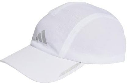 adidas Unisex Running AEROREADY Four-Panel Mesh Cap, White/Reflective Silver, S