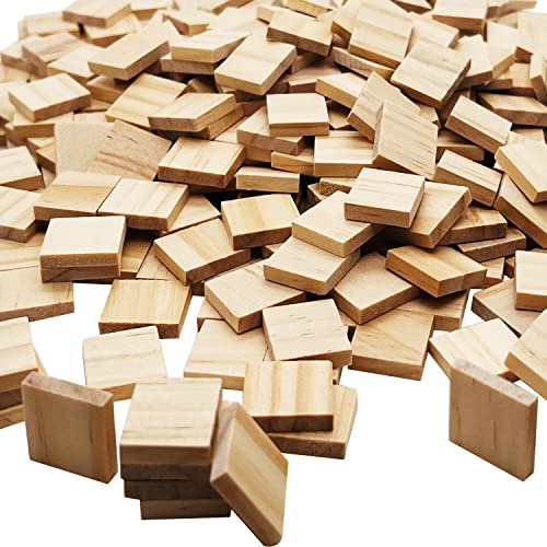XYSMZM Lot de 200 carreaux vierges en bois pour le Scrabble pour loisirs créatifs, décoration