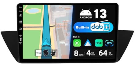 BXLIYER Android 14 IPS Autoradio - [Eingebaut DAB] - Passt für BMW X1 E84 (2009-2015) - Kabellos Carplay/Android Auto - 4G+64G - LED Kamera + MIC - 10.1 Zoll 2 Din - SWC DSP WiFi Fast-Boot 360-Kamera