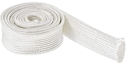 Rebower Fibra Vetro Manicotto Isolato Cavo Protezione Tubo [per Applicazioni Alta Temperatura] - 3.28Pi-14mm / Bianco