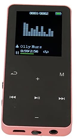 8G MP3 Player with Bluetooth,1.8 Inch Screen Ultra Slim Music Player with Video Play,Noise Reduction Lossless Portable MP4 Player with Translation Dictionary (Pink)