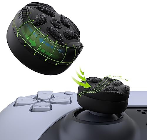 PlayVital Copri Levette Analogiche per ps5/4,Thumbs Cushion Caps Copri Analogici Gommini per Xbox Series X/S,per Xbox One S/X/Elite Series 2/Switch Pro Controller(Goccia di Pioggia)-Nero