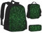 AABSTBFM Happy Dolphin Schul-Büchertaschen-Set mit Lunchtasche, Federmäppchen, Reise-Laptop-Rucksack, Schultasche, 3-teiliges Set, Hacker Ära, Einheitsgröße, Schulrucksack