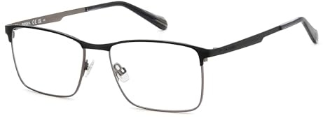 Fossil Unisex Brille mit Sehstärke Rechteckig | Gefertigt aus Metall, optional mit Sonnenbrillentönung oder Blaulichtfilter, inklusive Brillenetui