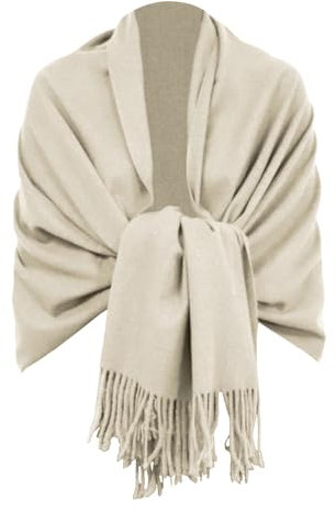 Van Der Rich Schal Weiches Gemisch aus Kaschmir und Wolle - Damen (5-Beige)