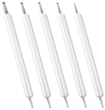 NAYAGOGO 5 Pcs Embossing Tool Set, Embossing Stylus Set with Different Size Double, Mandala Dotting Tools, Embossing Pen for Embossing Art, Carbon Transfer Paper, Pottery Clay DIY Craft