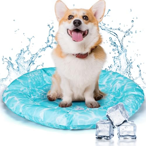 Nobleza kühlmatte Hunde Katzen, Kühldecke für Hund, Kühlende Decke Bett Haustier, Hundekühlmatte Selbstkühlend, Kühlkissen Sommer, Kühlbett mit Ungiftigem Gel, Orbicular, M, 72CM