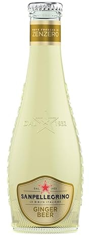 48er-Pack San Pellegrino Ginger Beer,Kohlensäurehaltiges Erfrischendes italienisches Alkoholfreies Getränk mit Noten von Ingwer,20cl Einweg-Glasflasche