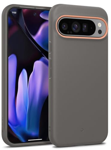 Caseology Nano Pop per Google Pixel 9 Pro XL Custodia, [Materiale morbido e antipolvere] Cover con motivi di impugnatura laterale per Google Pixel 9 Pro XL - Papaya Gray
