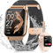 BANLVS Smartwatch Damen mit Telefonfunktion/Bluetooth Anrufe 5.3, Armbanduhr Menstruationszyklus, Pulsuhr, Schlafmonitor, SpO2, IP68 Wasserdicht Schrittzähler Fitness Tracker iOS Android Schwarz Gold