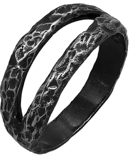 HG HAZE & GLORY Ring Herren aus 925 Sterling Silber, Schmuck Männer, Silberring oxidiert, Twin Ring, Modern, Not So Basic