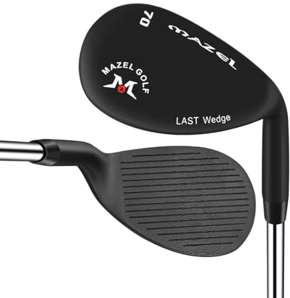 MAZEL Cuñas de golf de 68, 70, 72 grados, 35 pulgadas para diestros, QPQ negro, CNC, cara fresada, arena para hombres (QPQ negro, RH 70D)