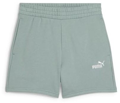 PUMA Damen ESS Small No. 1 Logo 5'' High-Waist Shorts TR (s) Gestrickte Shorts, Green Moon, XXL