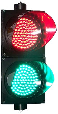 YXFAZPP LED Traffic Light, 2 Light Red/Green Traffic Signal Light, Indicator Warning Light, PC Housing Stop and Go Light, Traffic Light Controller/Sequencer (Automatic Exchange 110V)