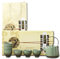 7-teiliges japanisches asiatisches Tee-Set, Keramik-Teekanne, Deluxe-Grün, 1 Teekanne, 6 Teetassen – Teekanne, Teetasse. Die Maße betragen 12 x 4 cm, 6 x 4 cm