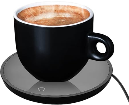 Calentador de Tazas de Café, Calentador de Bebidas, Calentador Inteligente con 2 Configuraciones de Temperatura, Posavasos Eléctrico Calentado hasta 55 ℃, para Oficina, Hogar