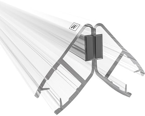 WAKA Premium SET Magnet - Duschdichtung & Duschtür PRO-M2 Duschdichtungen für Duschtüren Optisch Transparent, Dichtung Dusche Glastür 10mm, 200cm Duschtürdichtung 90° als auch 180° möglich